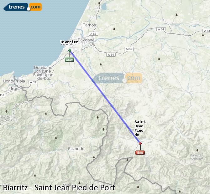 Train Biarritz (Biarriz) to St-Jean-Pied-de-Port (San Juan Pie de Puerto)