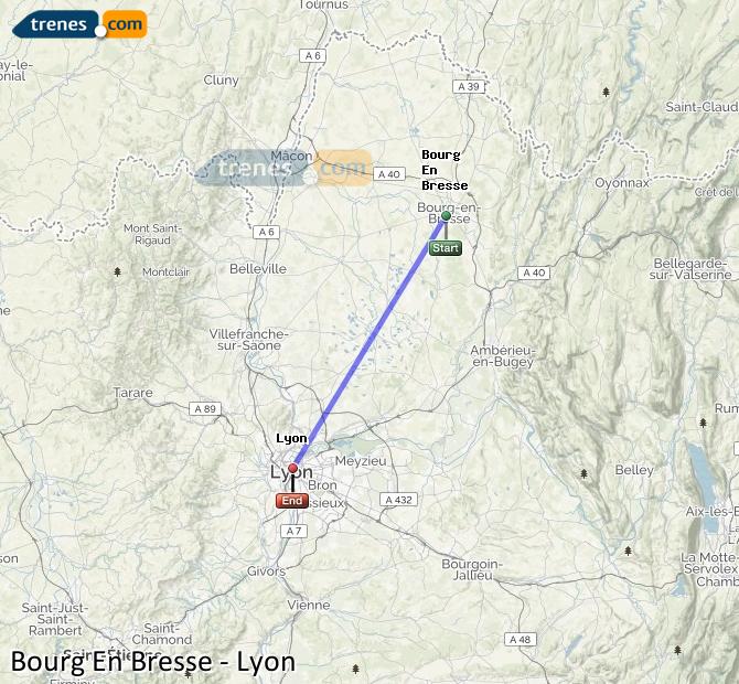 Train Bourg-en-Bresse Lyon