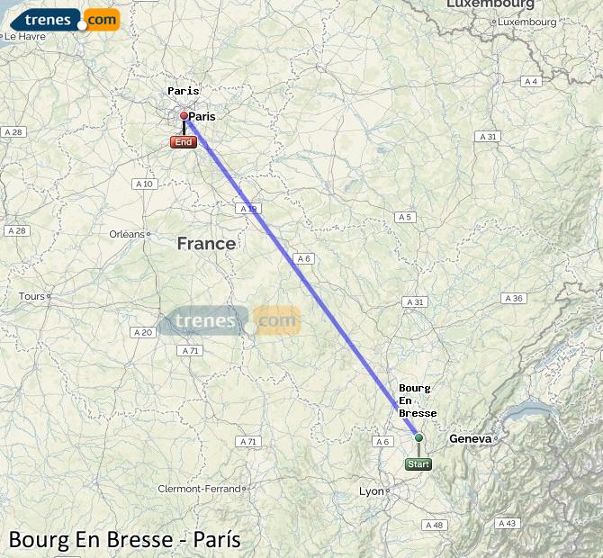 Train Bourg-en-Bresse Paris