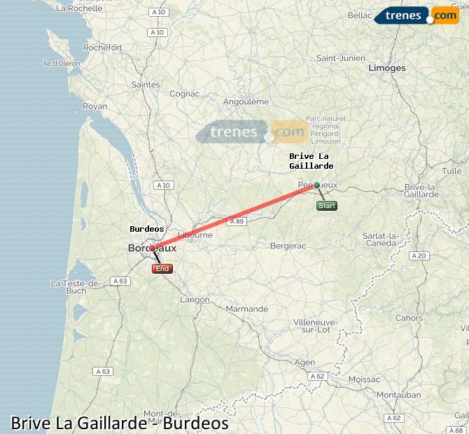 Train Brive-la-Gaillarde Bordeaux (Burdeos)