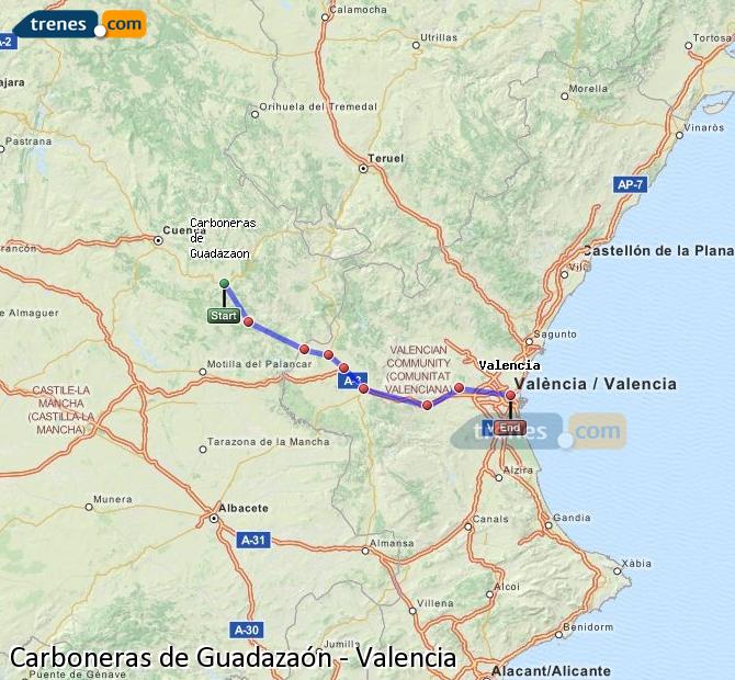 Tren Carboneras de Guadazaon Valencia