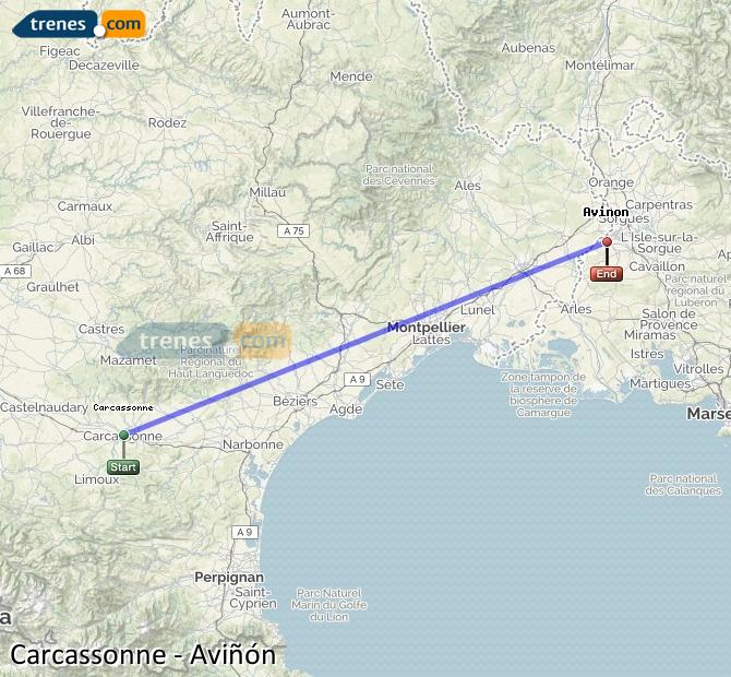 Trenes Carcassonne Aviñón baratos, billetes desde 29,70 €
