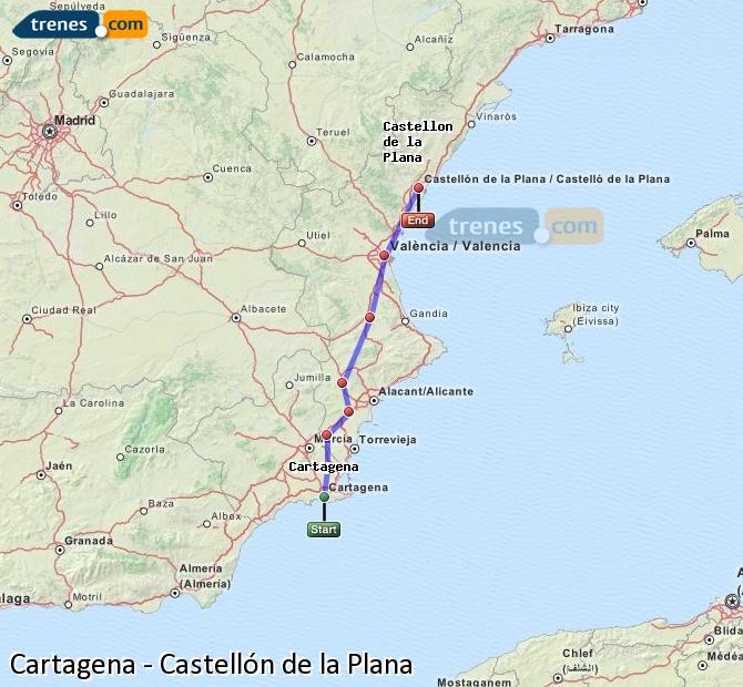 Tren Cartagena Castellón de la Plana