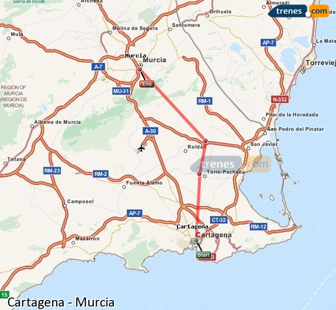 Train Cartagena to Murcia