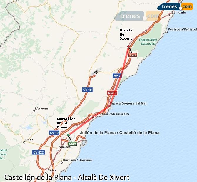 Tren Castellón de la Plana Alcalá de Xivert