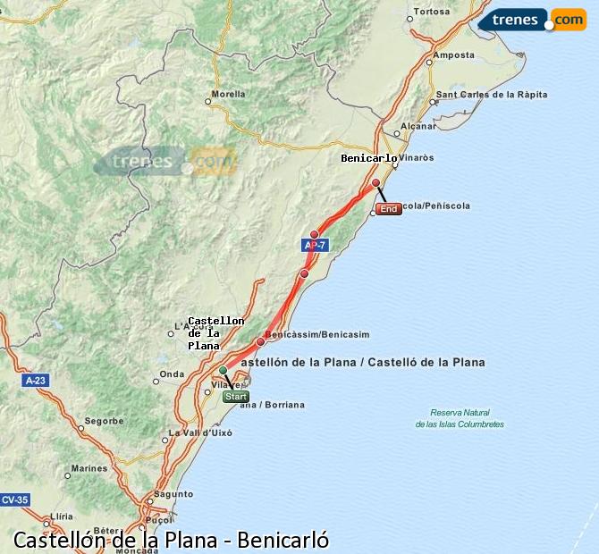 Tren Castellón de la Plana Benicarló-Peñiscola