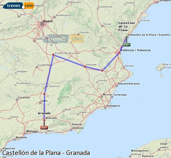 Tren Castellón de la Plana Granada