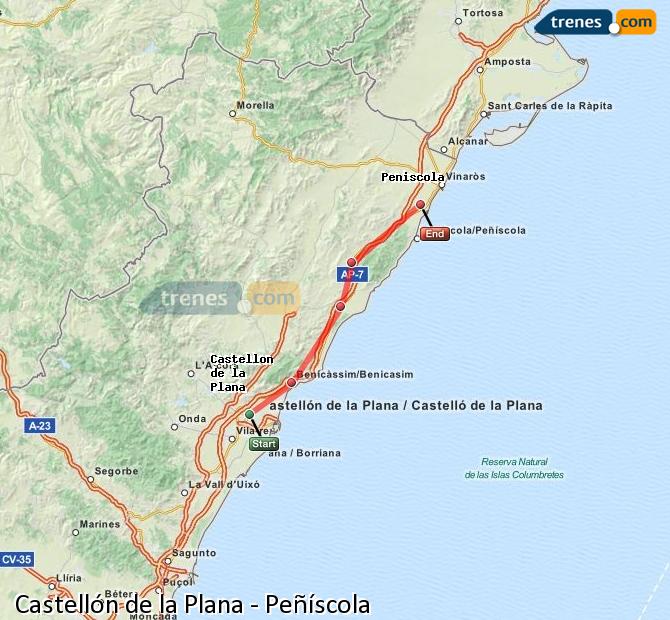 Tren Castellón de la Plana Benicarló-Peñiscola