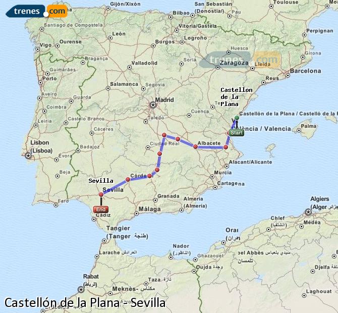 Tren Castellón de la Plana Sevilla Santa Justa