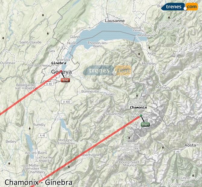 Treno Chamonix Mont Blanc Genève (Ginebra)