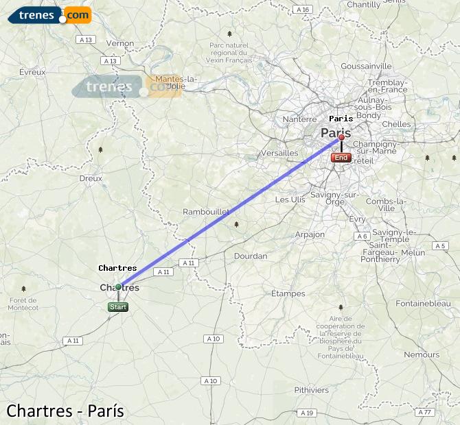 Train Chartres to Paris Gare de Lyon