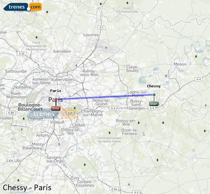 Train Marne-la-Vallée—Chessy (Disneyland Paris) to Paris