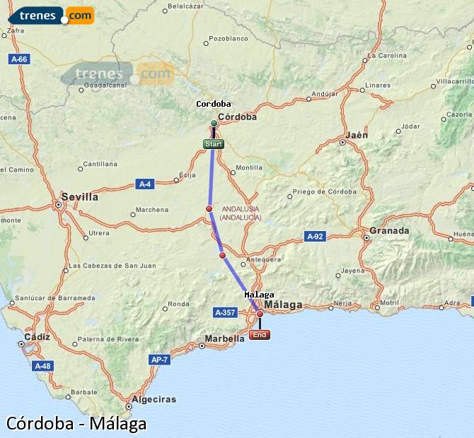 Ingrandisci la mappa Treni Córdoba Málaga