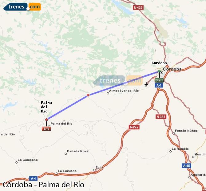 Ampliar mapa Trenes Córdoba Palma del Río
