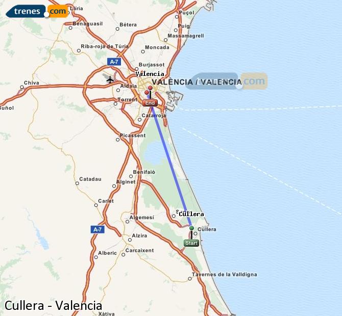 Train Cullera to Valencia