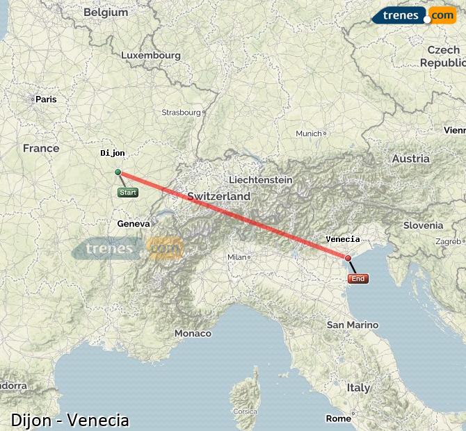 Train Dijon to Venezia Santa Lucia (Venecia)