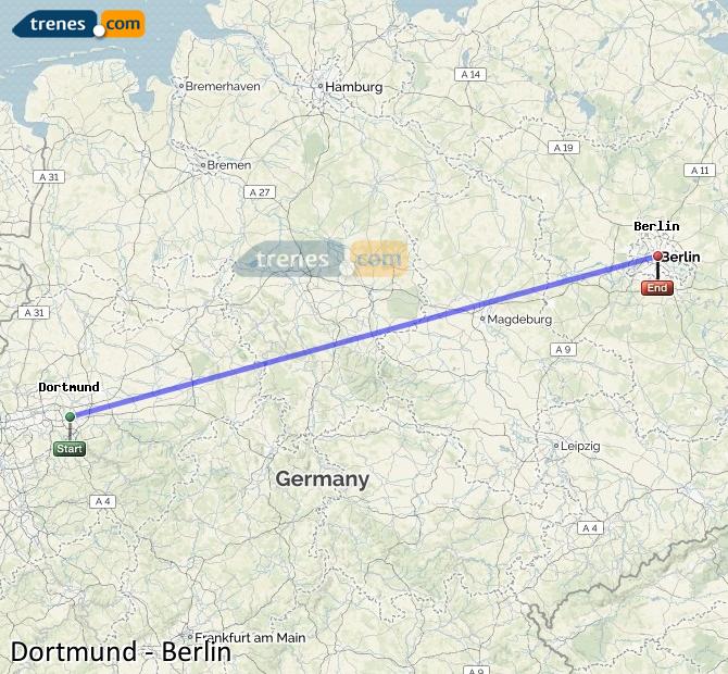 Ampliar mapa Trenes Dortmund Berlin