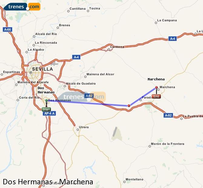 Ampliar mapa Trenes Dos Hermanas Marchena