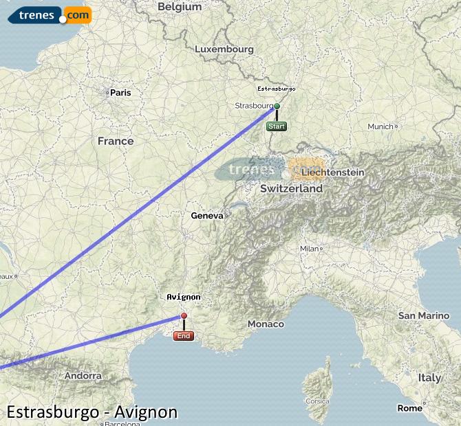 Train Strasbourg (Estrasburgo) Avignon (Aviñón)
