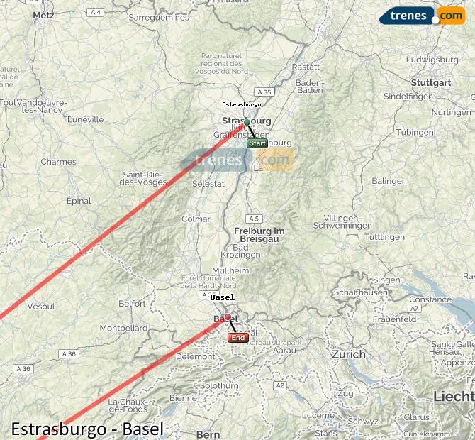 Treno Strasbourg (Estrasburgo) Basel SBB (Basilea)