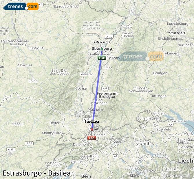 Tren Strasbourg (Estrasburgo) Basel SBB (Basilea)