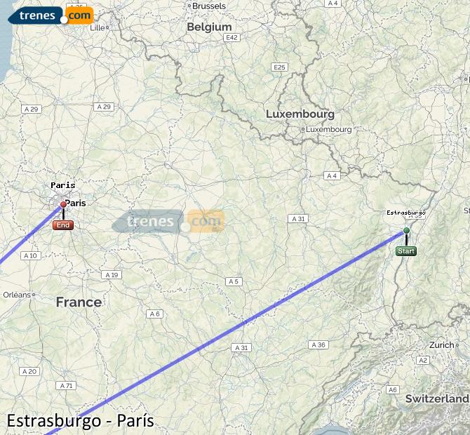 Ampliar mapa Trenes Estrasburgo París