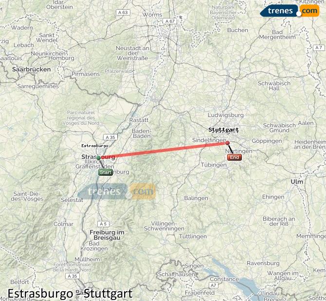 Tren Strasbourg (Estrasburgo) Stuttgart Flughafen/Messe