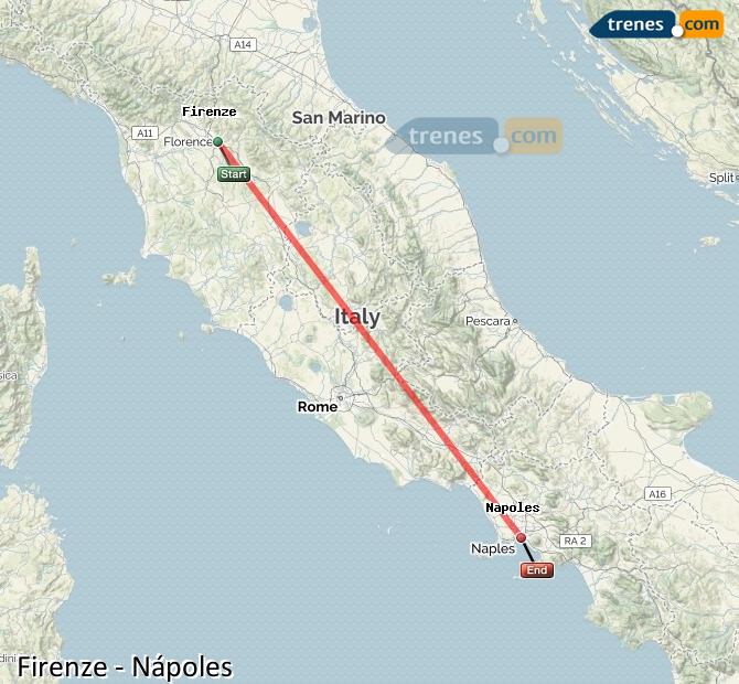 Agrandir la carte Trains Florence Naples