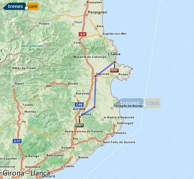 Tren Girona (Gerona) Llançà (Llansa)