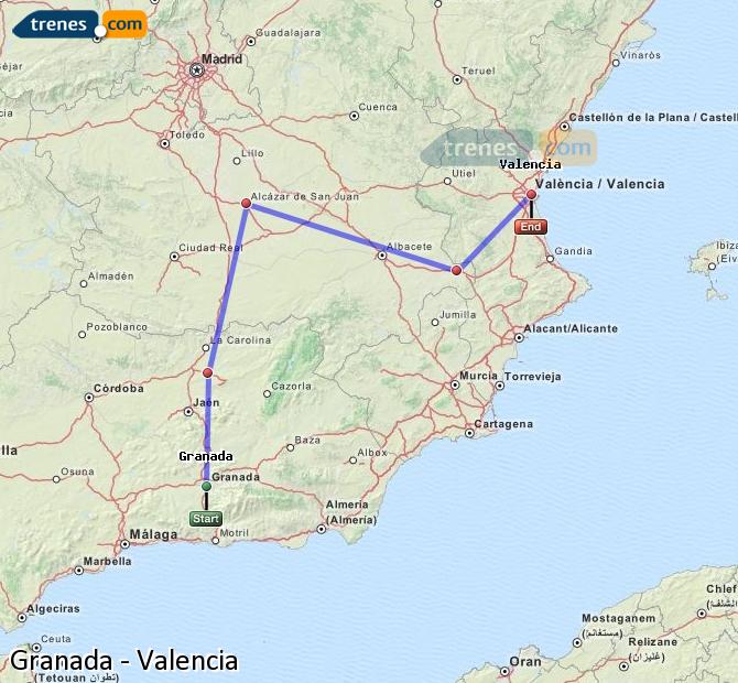 Train Granada to Valencia