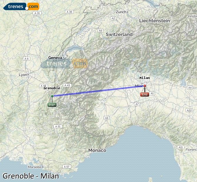 Train Grenoble to Milano (Milán)