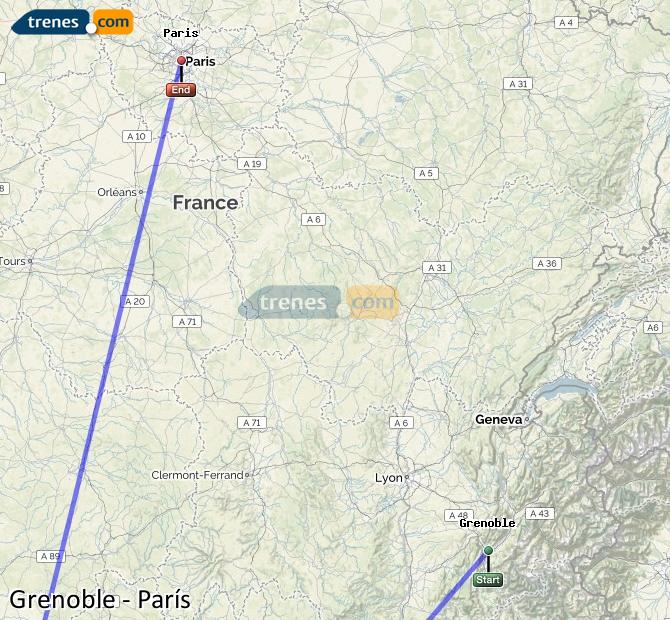 Train Grenoble to Paris