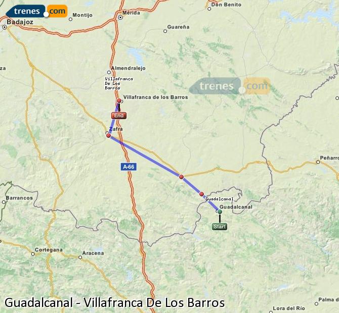 Trenes Guadalcanal Villafranca De Los Barros baratos, billetes desde 8