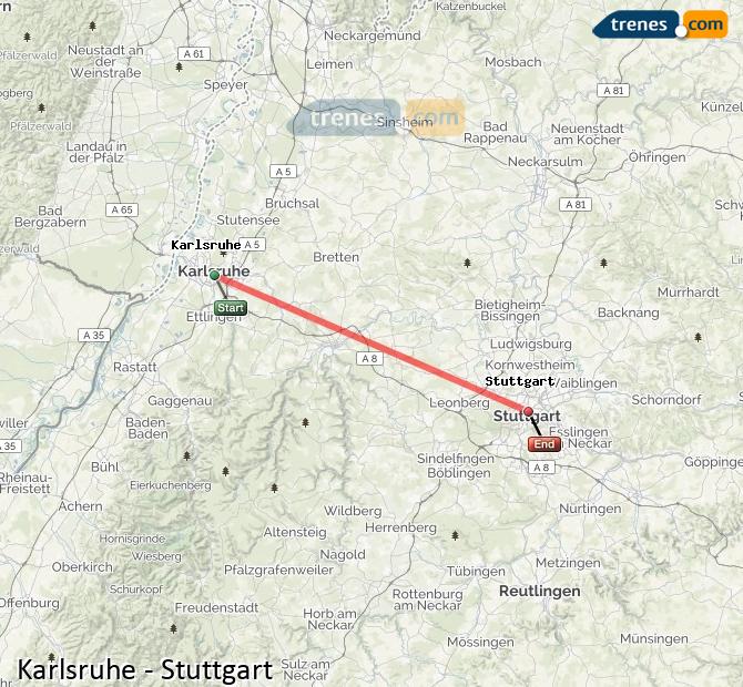 Karte vergrößern Züge Karlsruhe Stuttgart