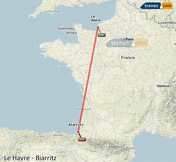 Train Le Havre (El Havre) Biarritz (Biarriz)