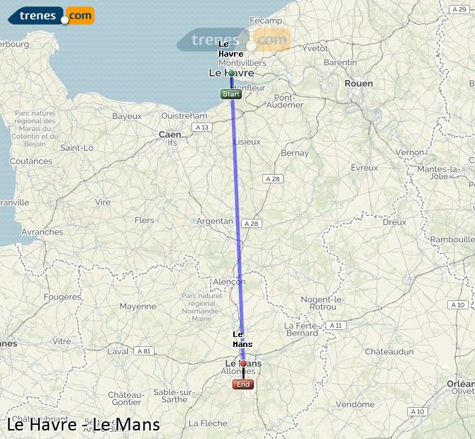 Train Le Havre (El Havre) Le Mans