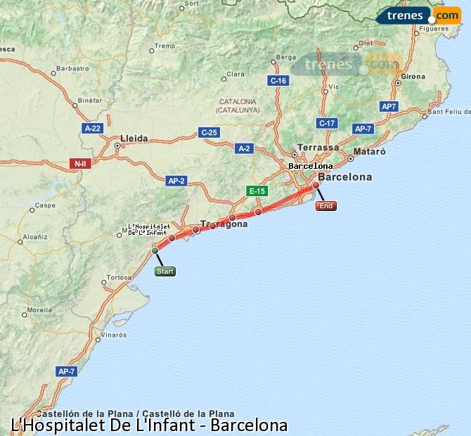 Tren L'Hospitalet de l'Infant Barcelona