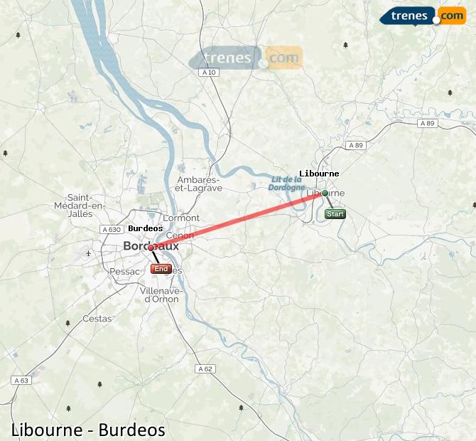 Train Libourne to Bordeaux (Burdeos)