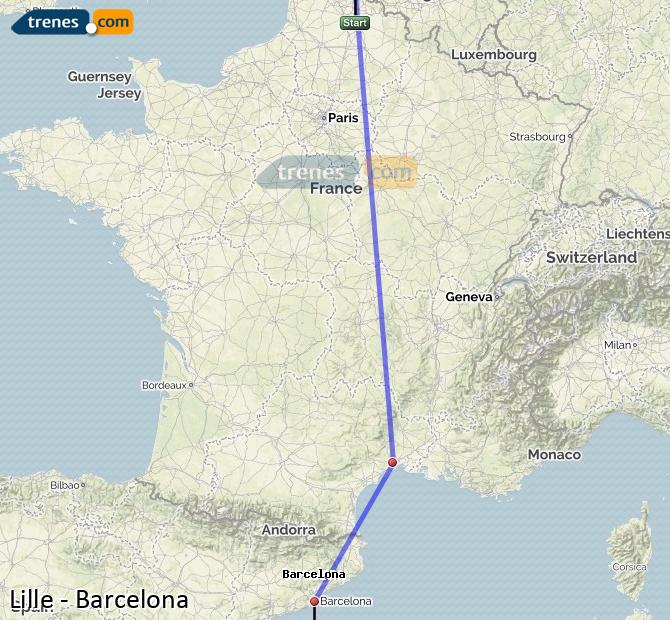 Train Lille (Lila) to Barcelona Sants