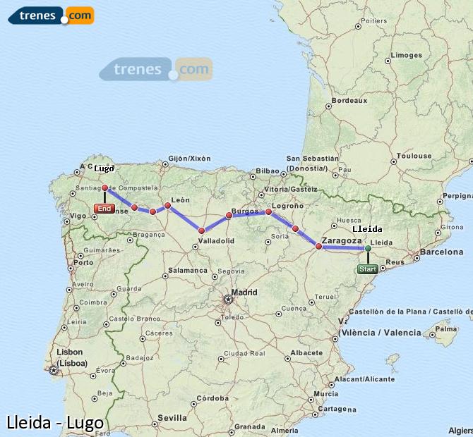 Tren Lleida (Lérida) Lugo