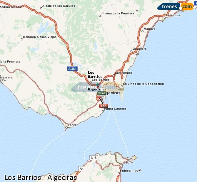 Cheap Los Barrios to Algeciras trains, tickets from 2,55 € - Trenes.com