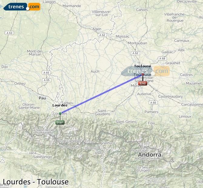 Tren Lourdes Toulouse Matabiau (Tolosa)
