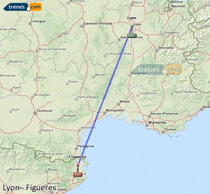 Agrandir la carte Trains Lyon Figueres