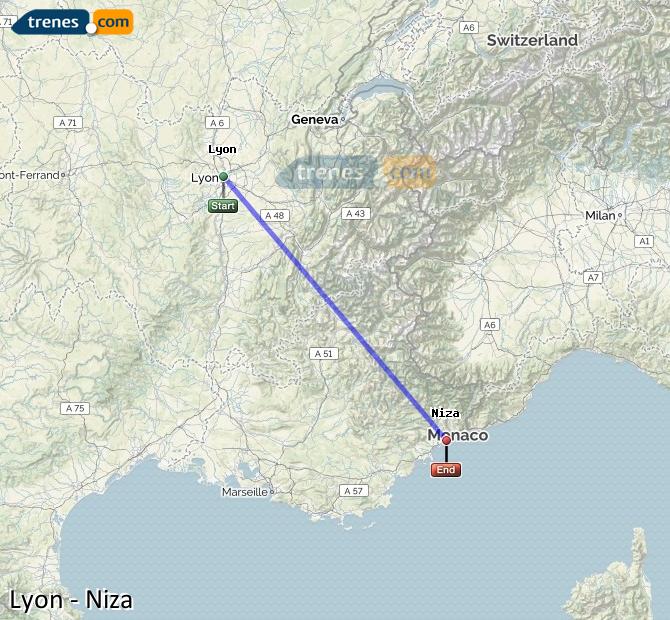 Train Lyon to Nice Riquier (Niza)