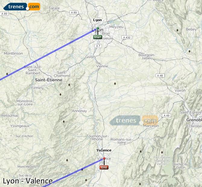 Train Lyon Part-Dieu to Valence
