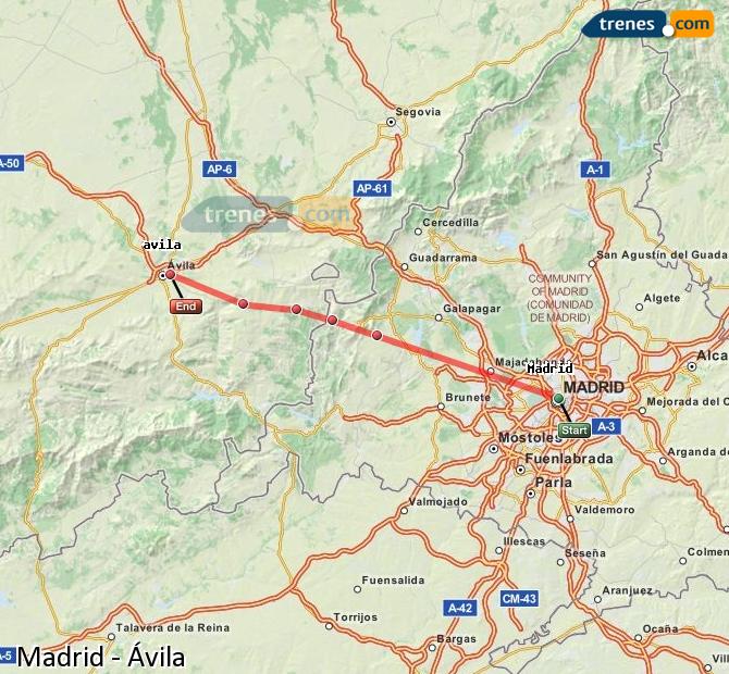 Ampliar mapa Trenes Madrid Ávila