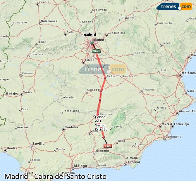 Ampliar mapa Trenes Madrid Cabra del Santo Cristo