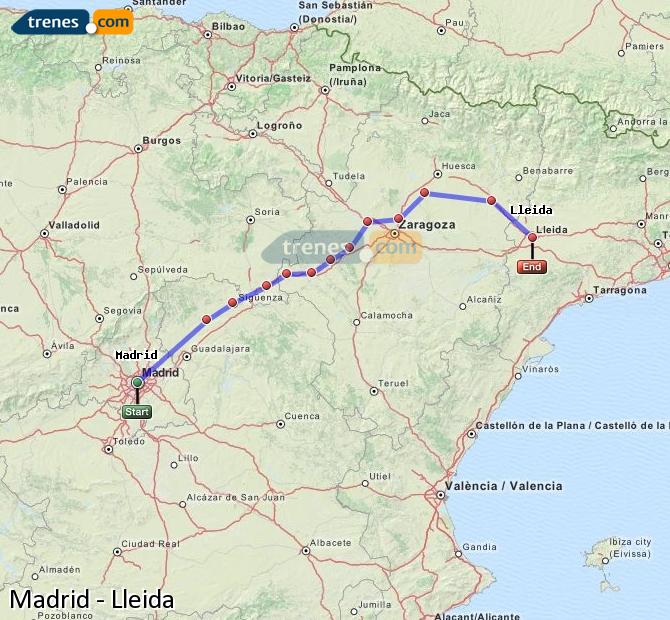 Ampliar mapa Trenes Madrid Lleida