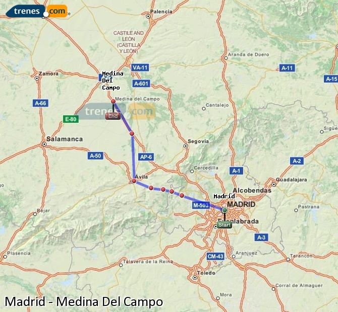 Ampliar mapa Trenes Madrid Medina Del Campo