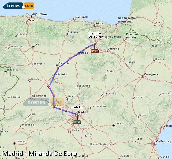 Ampliar mapa Trenes Madrid Miranda De Ebro